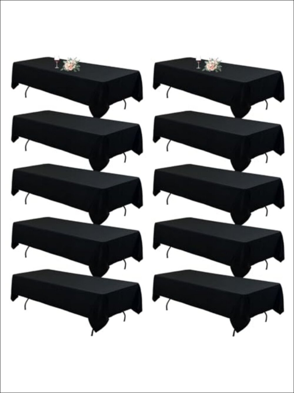 10 Pack Polyester Tablecloths for 8 Ft Rectangle Tables 60 x 126 Inch